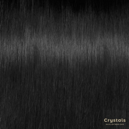 Jet Black Straight Clip In Hair Extensions - Image 3
