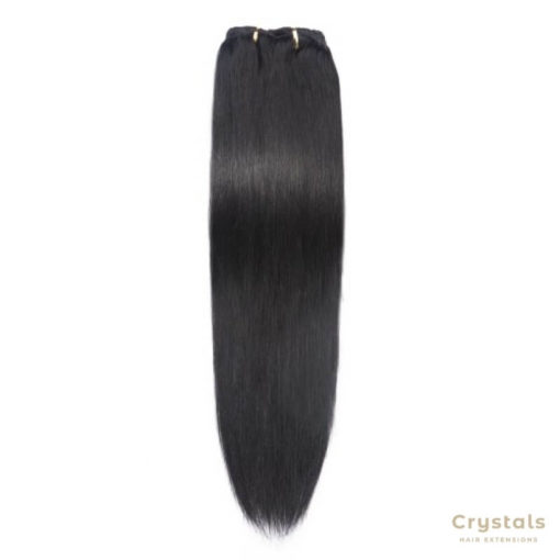 Jet Black Straight Clip In Hair Extensions - Image 5
