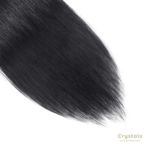 Jet Black Straight Clip In Hair Extensions - Image - four