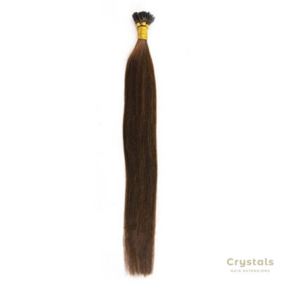 Chocolate Brown I Tip Hair Extensions - Image 1