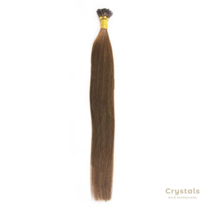 Light Brown I Tip Hair Extensions - Image 1