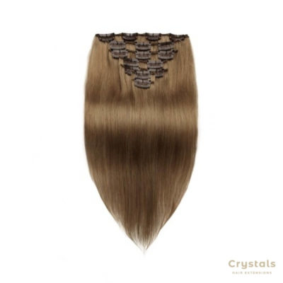 Light Chestnut Clip In Hair Extensions - Image 1
