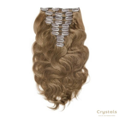 Light Brown 8# Body Wave Clip In Hair Extensions Image 1