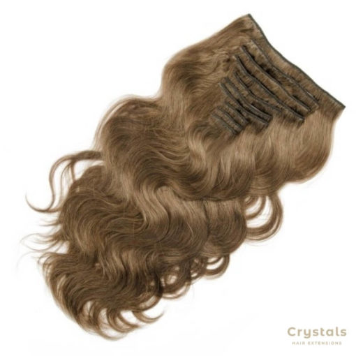Light Brown 8# Body Wave Clip In Hair Extensions Image 2