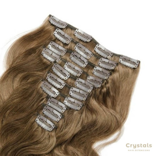 Light Brown 8# Body Wave Clip In Hair Extensions Image 3